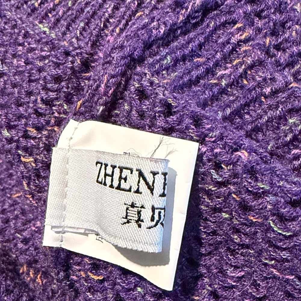 Large Soft Purple Knit Women's Sweater - Picture 7 of 10